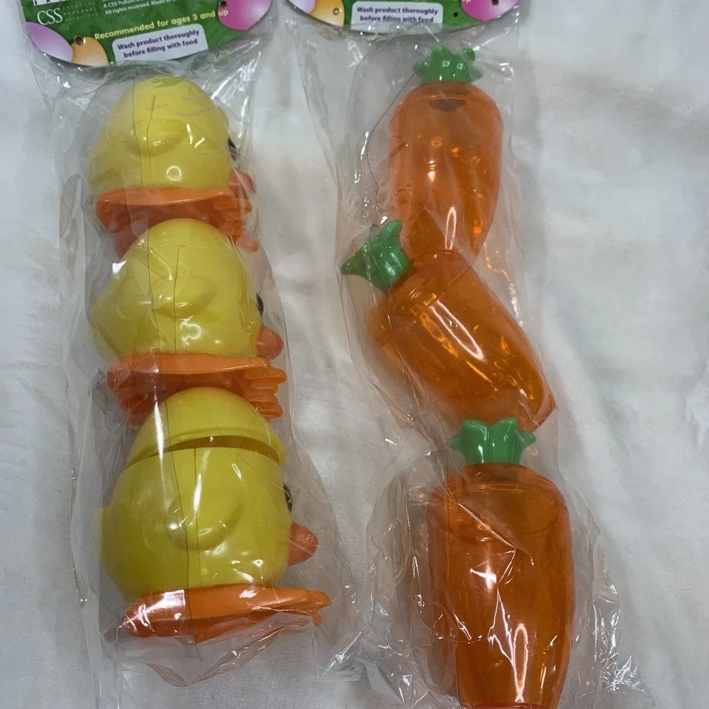 2006 Dudley's Easter Egg Hunt Vtg Candy Containers Holders Carrots Chicks‎ NEW - Picture 14 of 16